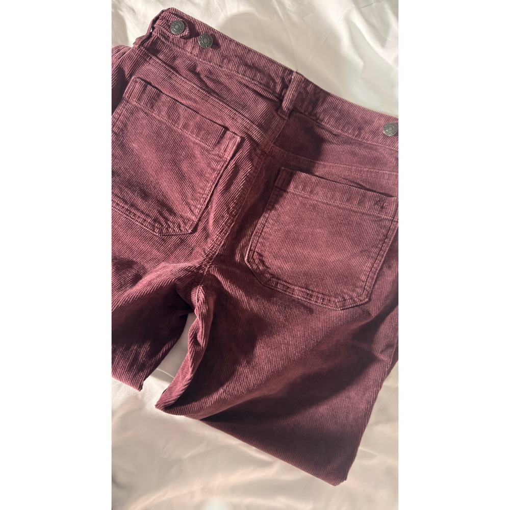 American‎ Eagle Burgandy Corduroy Wide Wale Stretch Pants Size 6 Regular - Picture 7 of 7